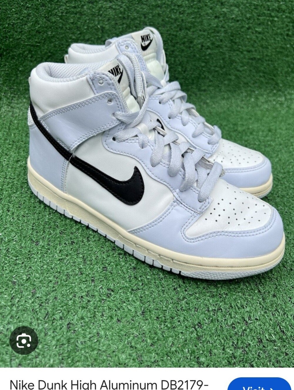 Nike Kid’s Dunk High Sneakers in White and Alluminun